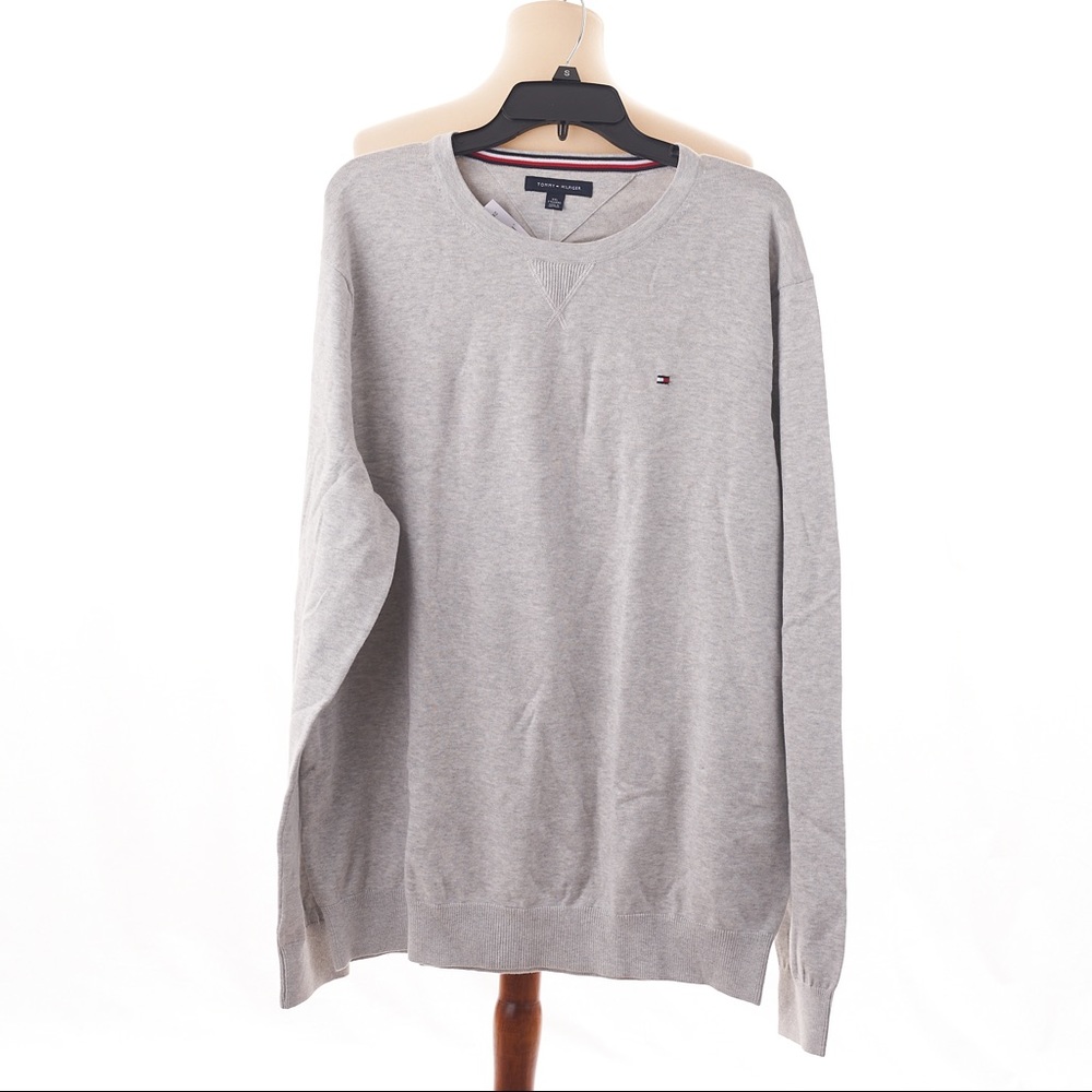 Tommy Hilfiger Crewneck Pullover Sweater Gray New L & XXL